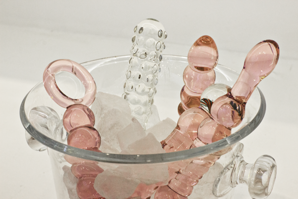 Glass Dildos in Bucket of Ice