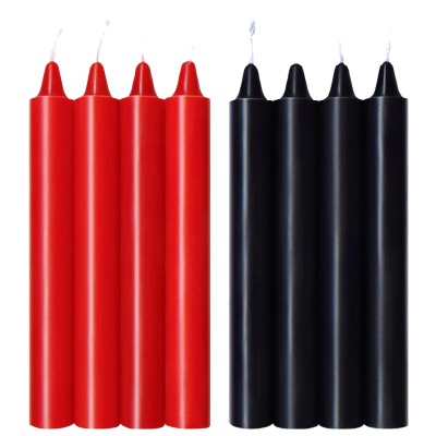 wax play candles in red and in black