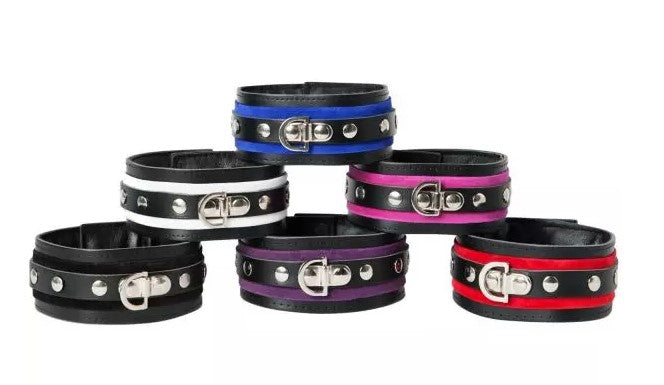 luxury slave collars in leather and suede