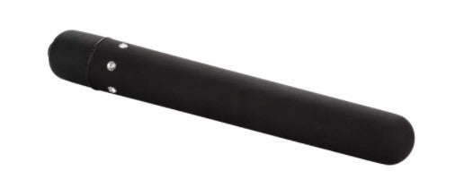 a slim, black vibrator with crystsl decorations