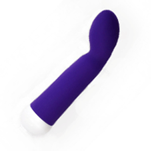 Purple vibrator with aa cuved tip for G-spot stimulation 