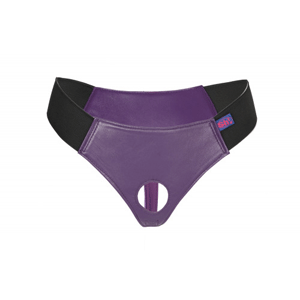 Purple thong-style harness