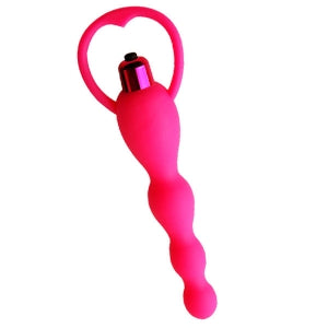 Sh! Vibrating Silicone Beads feature a a loop handle to keep a grip on...