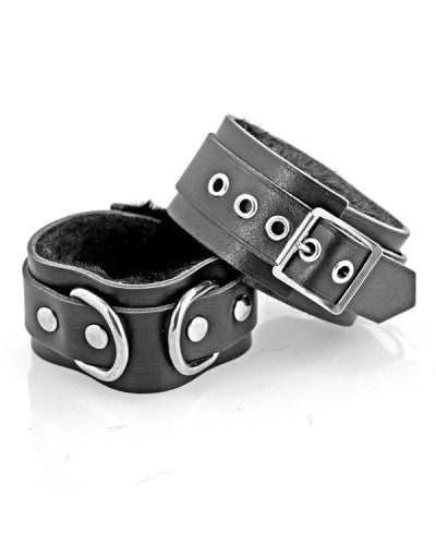 Black Leather Ankle Cuffs