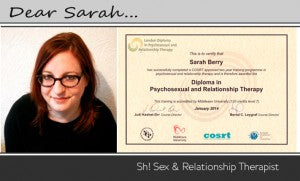 Ask Sarah - Sh! Sex & Relationship Therapist