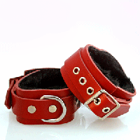Red Leather Wrist Cuffs £30