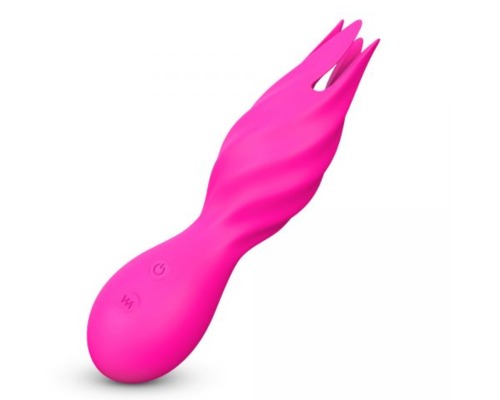 sex toys: pink clitoral vibrator with four fluttery petal tips