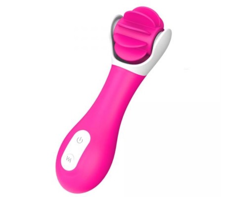 sex toys: pink clit vibrator with soft wheel of tonguetips