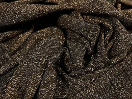 Metallic Lurex Stretch Spandex Rib Jersey Knit Fabric, Per Metre - Rose Gold