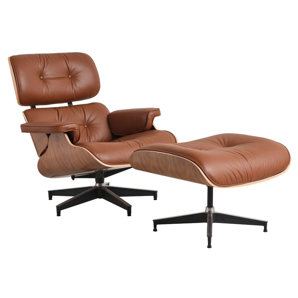 brown leather eames chair