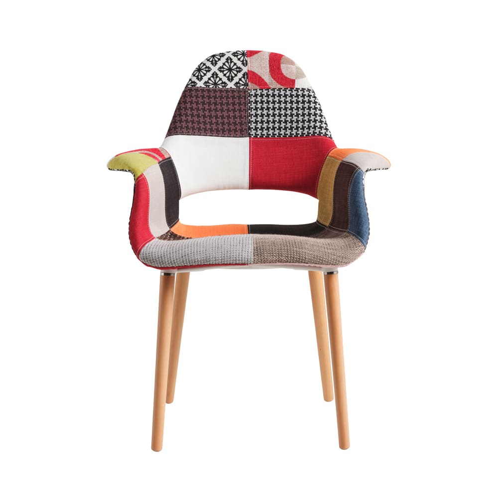 multi coloured patchwork armchair