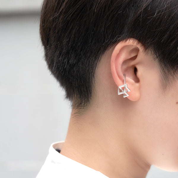By-Pass[バイ-パス]　By-Pass Sterling Silver 925 Ear-Cuff three-dimensional one stroke line MENTOSEN Japanese jewelry Tokyo