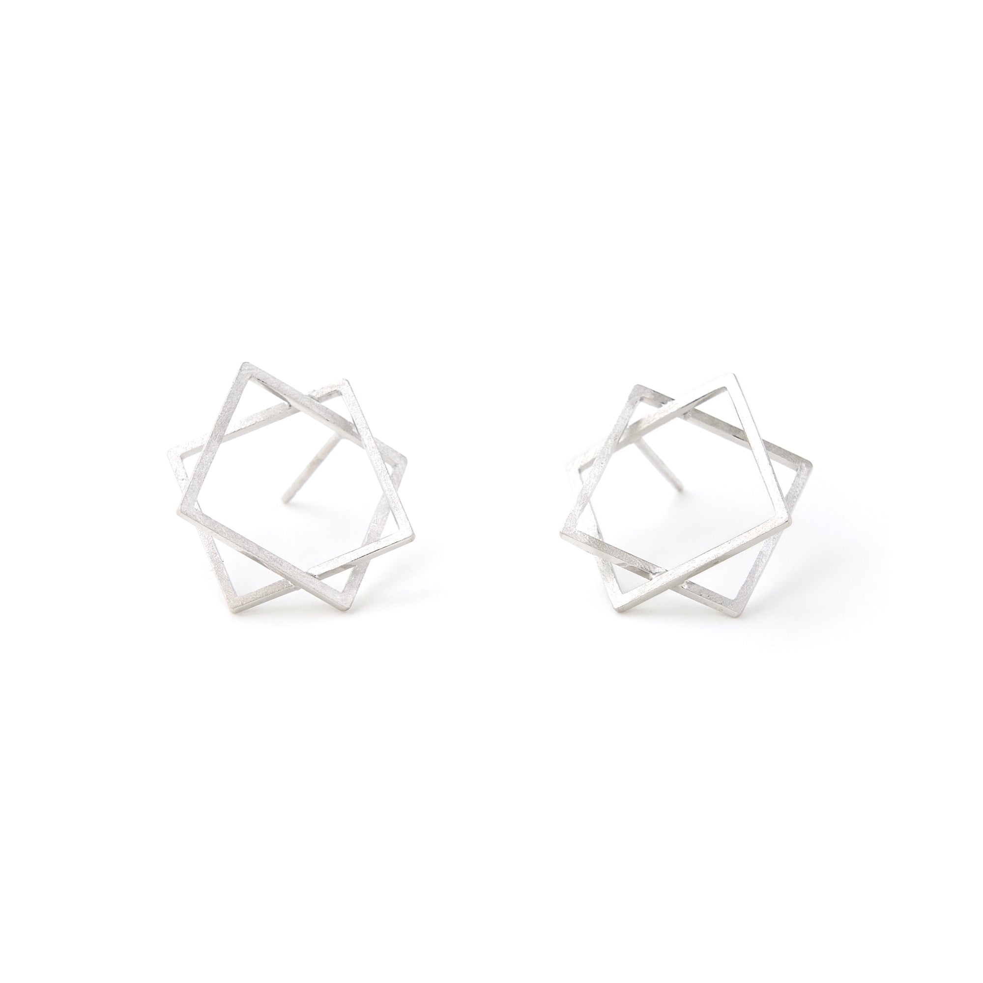 Surface[めんとせん] Silver925 シルバー＋ロジウム ピアス Earrings 正方形 Square mentosen