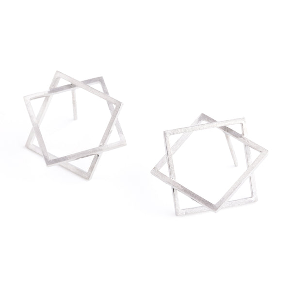 Surface[めんとせん] Silver 925 ピアス Earrings-正方形 Square mentosen