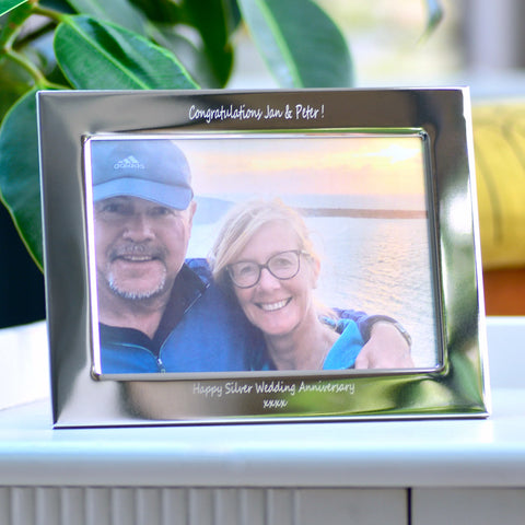 Personalised Silver Anniversary Photo Frame