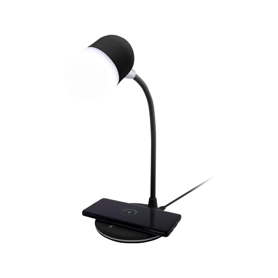 Apollo LED Lamp with Wireless Charging Pad & Speaker - Black — Technology Cafe