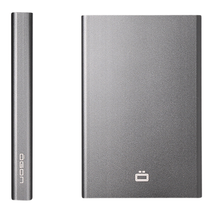 Ögon Slider Aluminium Wallet (Stone Grey) - Slim Profile & Back View