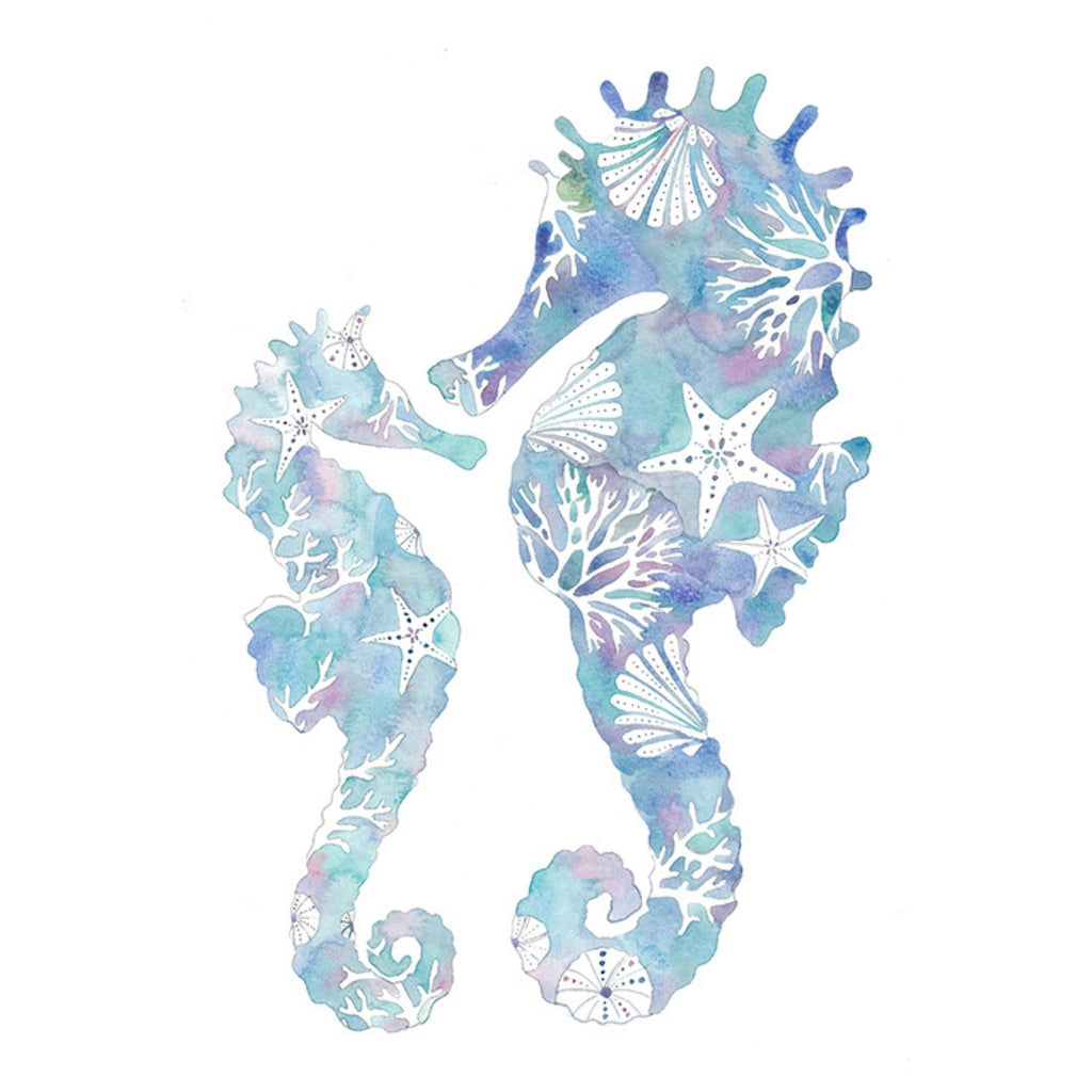 Aqua A4) – Seahorse SaffronWiehlArt (Size: