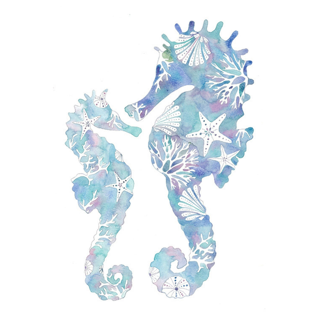 Aqua Seahorse (Size: A4) – SaffronWiehlArt