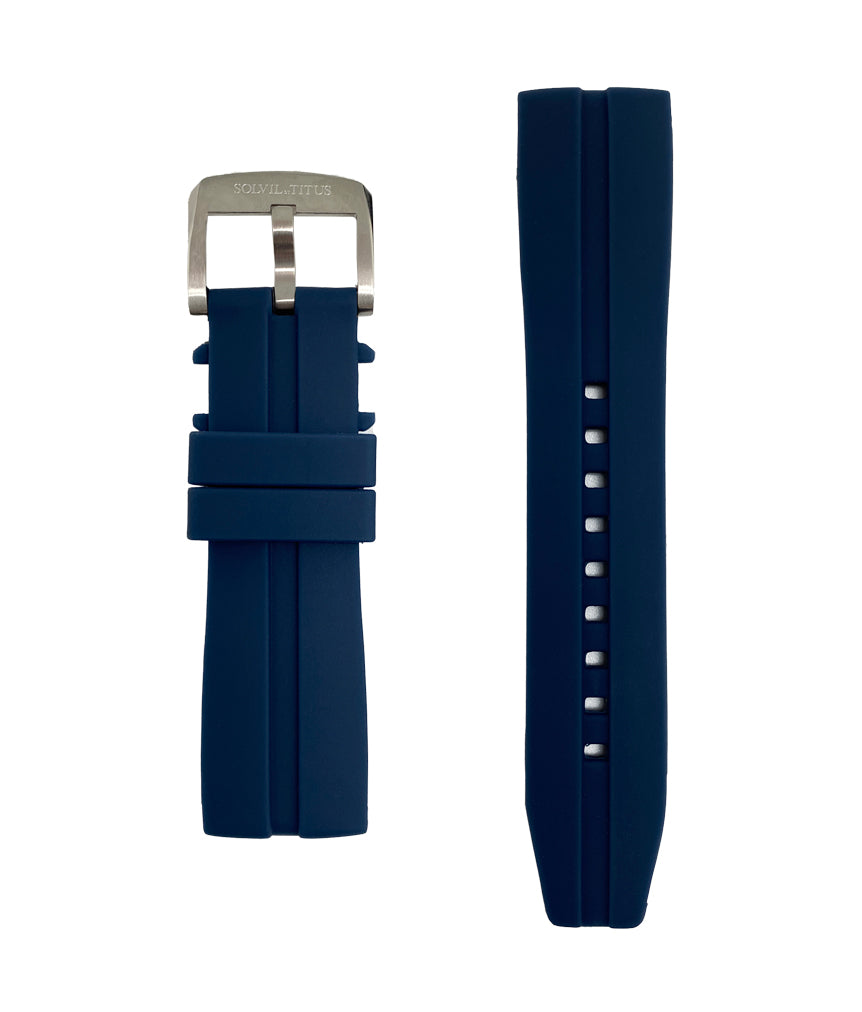 22mm Blue Silicone Watch Strap [T06-01E-79-191]