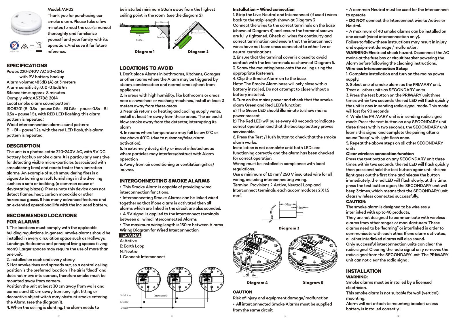 DetectOn Photoelectric Smoke Alarm MR02 USER MANUAL DOWNLOAD