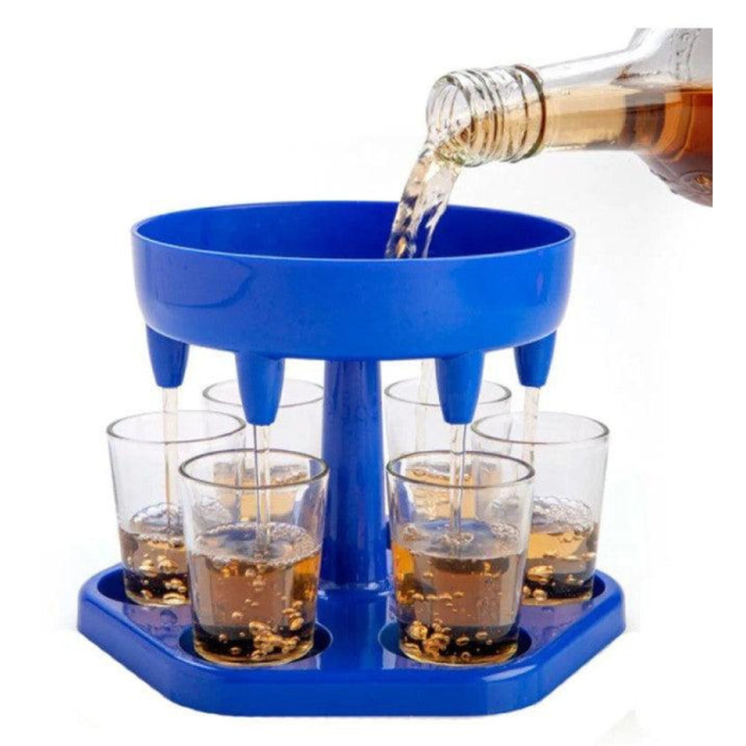 6 Shot Dispenser Including 6 Shot Cups 13x13cm