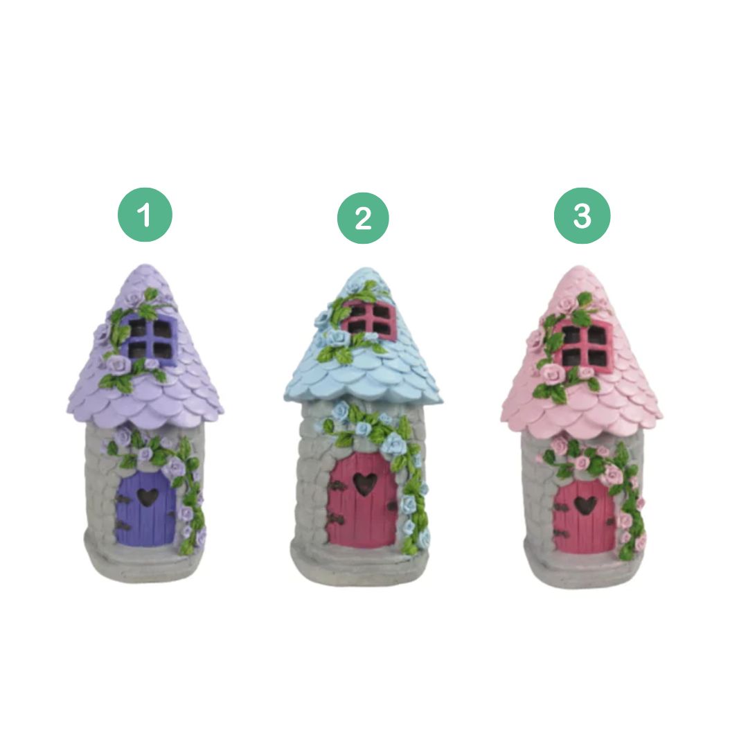 15Cm Fairy Garden Floral House 3 A