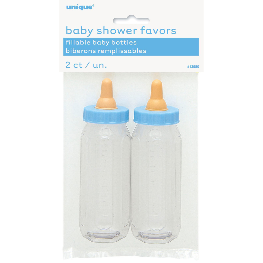 2 Baby Bottles Blue 13cm