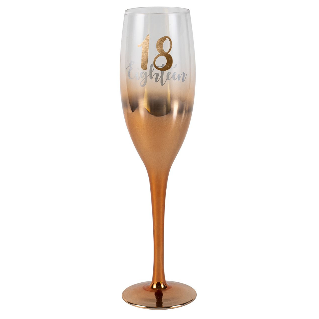 18 Ombre Champagne Glass Rose Gold 150ml