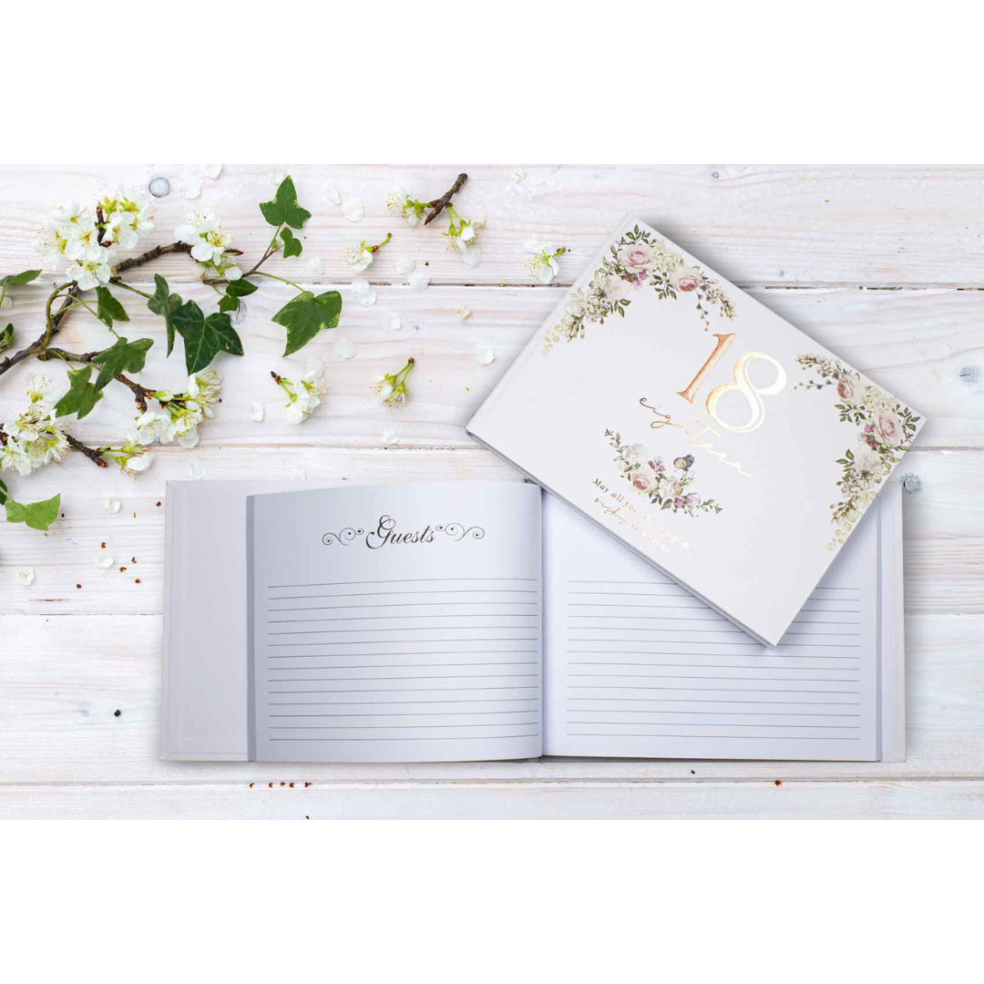 18th Floral Guest Book 23x18cm