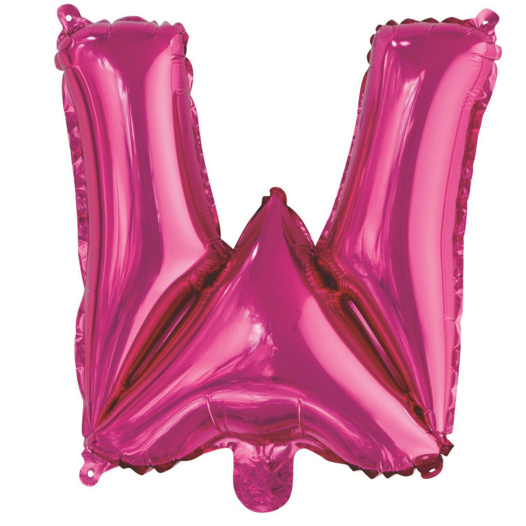 Alphabet Foil Balloon 35cm Hot Pink - W