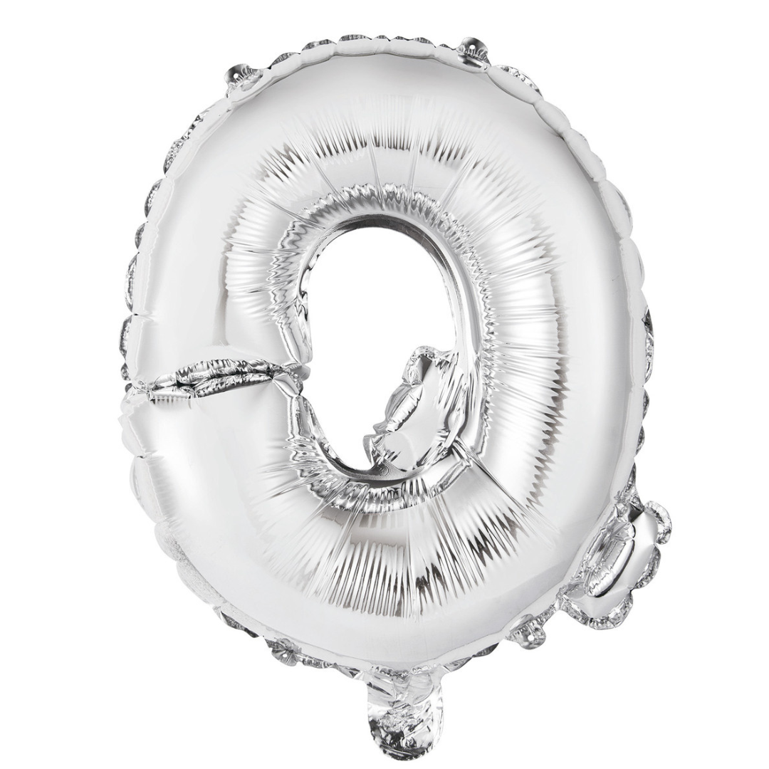 Alphabet Foil Balloon 35cm Silver - Q