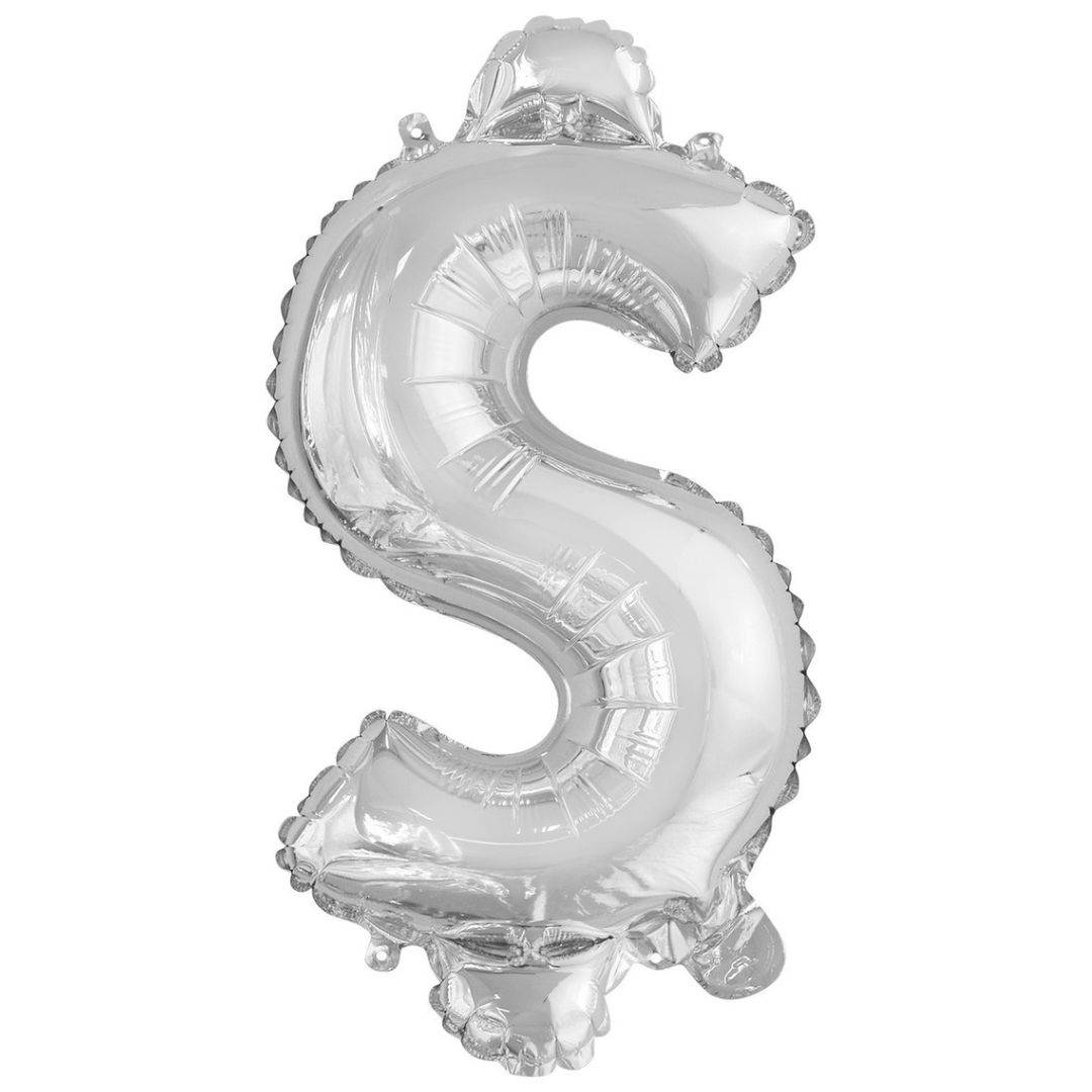 Alphabet Foil Balloon 35cm Silver - $