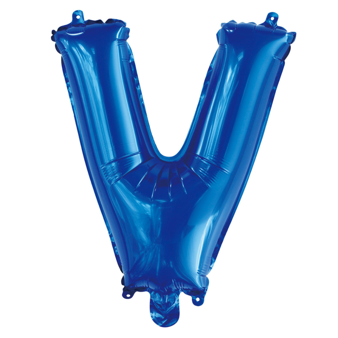 Alphabet Foil Balloon 35cm Royal Blue - V