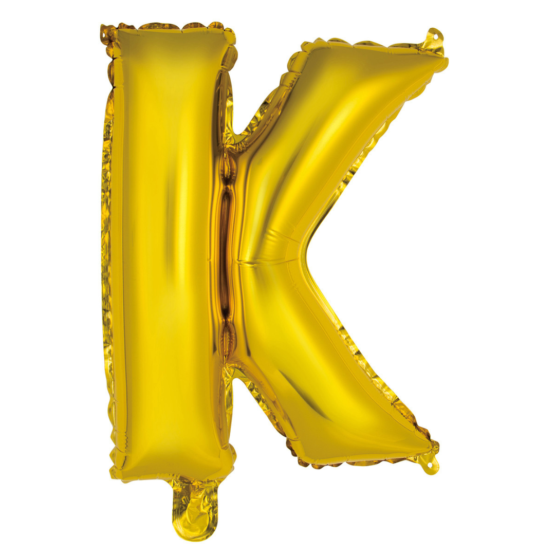 Alphabet Foil Balloon 35cm Gold - K