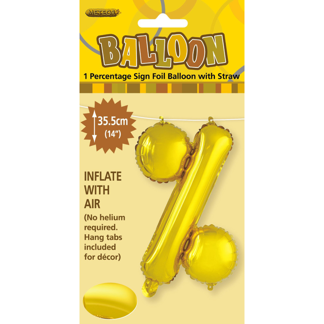 Alphabet Foil Balloon 35cm Gold - %