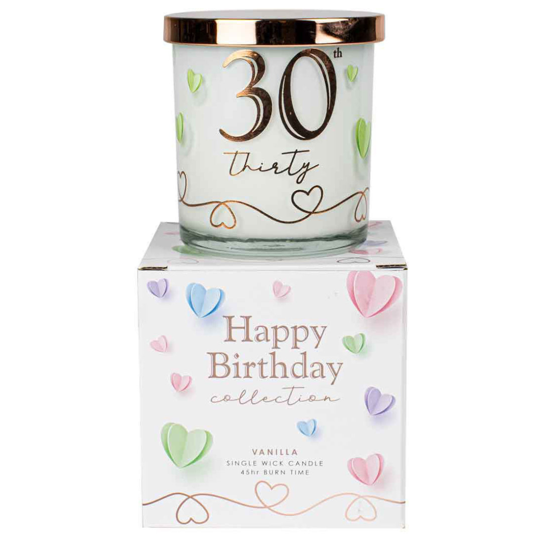 30th Candle Vanilla 9x8cm