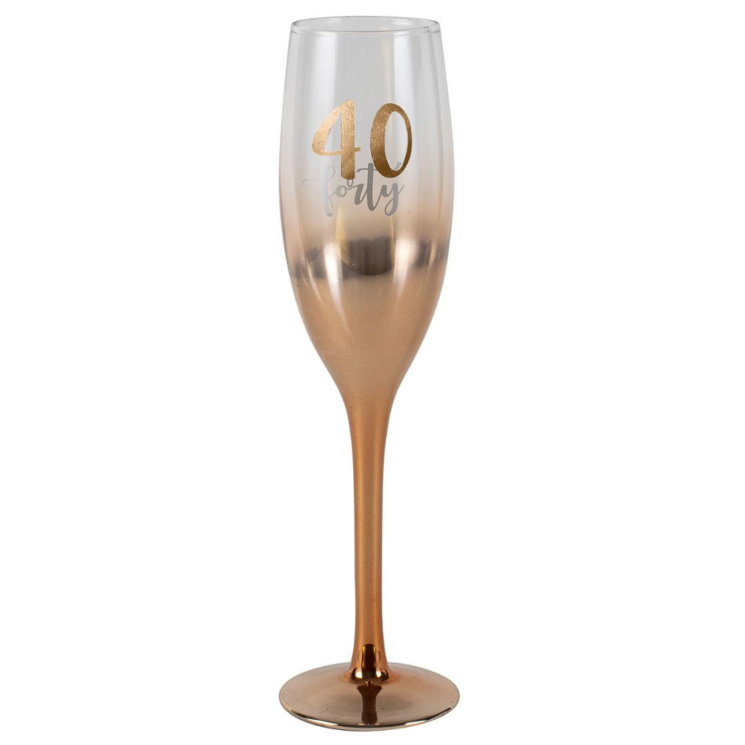 40 Ombre Champagne Glass Rose Gold 150ml