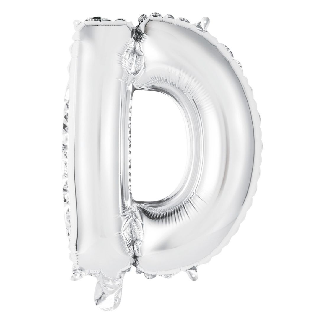 Alphabet Foil Balloon 35cm Silver - D