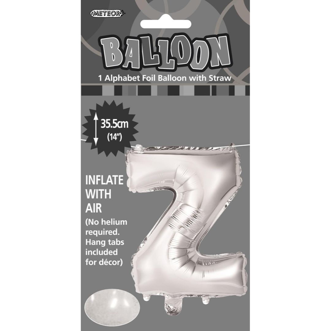 Alphabet Foil Balloon 35cm Silver - Z