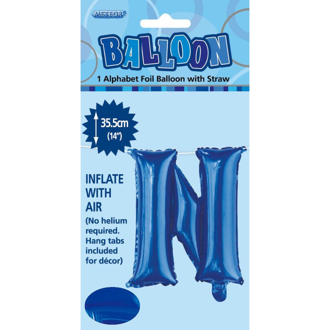 Alphabet Foil Balloon 35cm Royal Blue - N