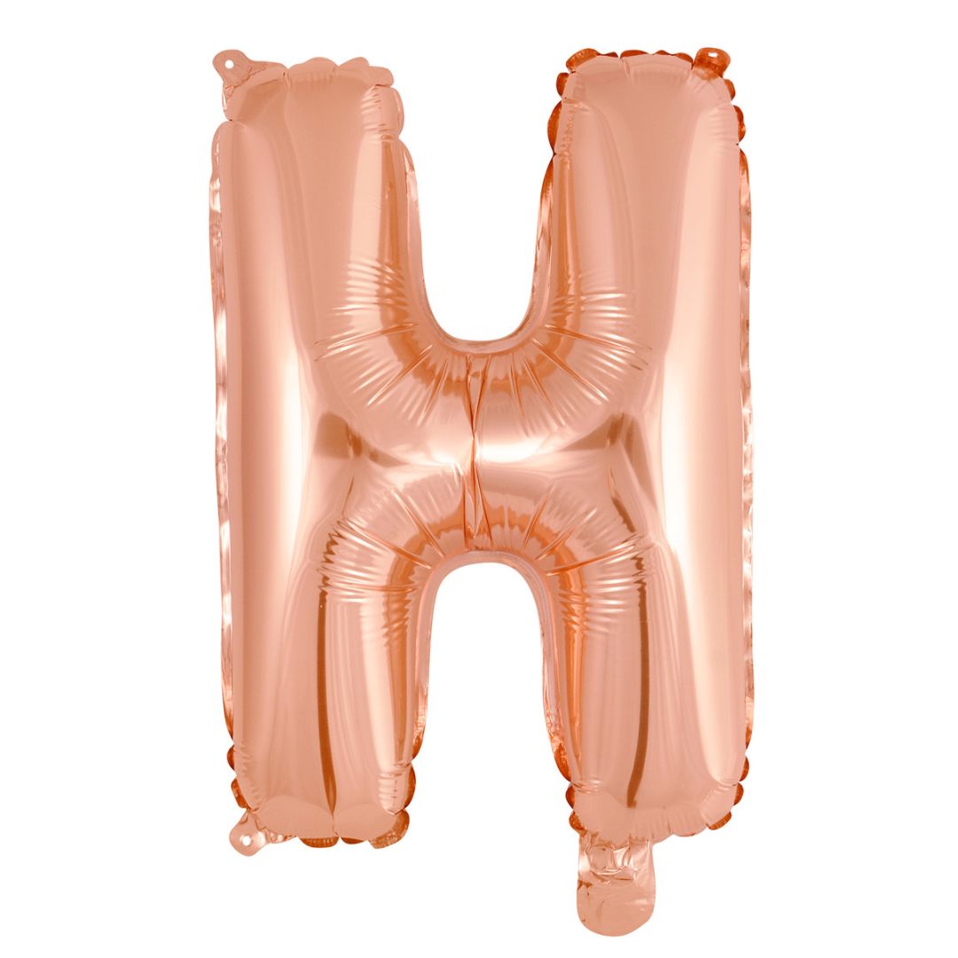 Alphabet Foil Balloon 35cm Rose Gold - H