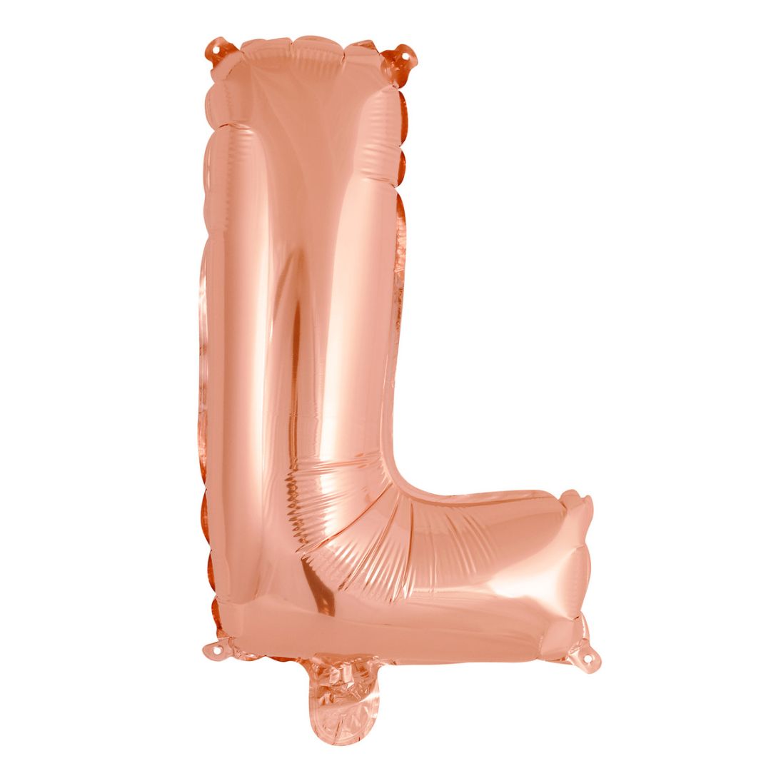 Alphabet Foil Balloon 35cm Rose Gold - L