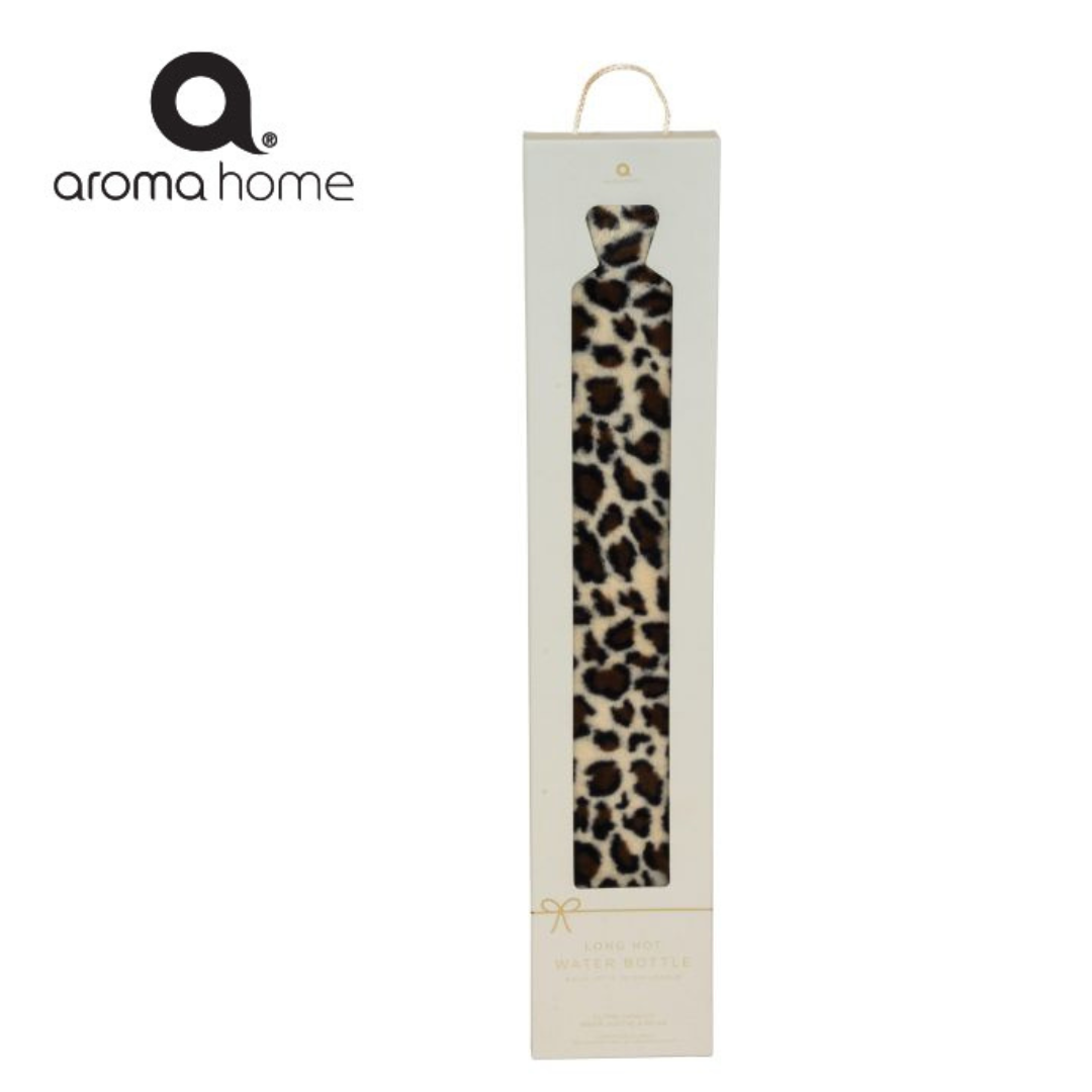 Aroma Home Long Hot Water Bottle-Leopard Print Faux Fur Leopard print 12x2.5x76.5cm 2L