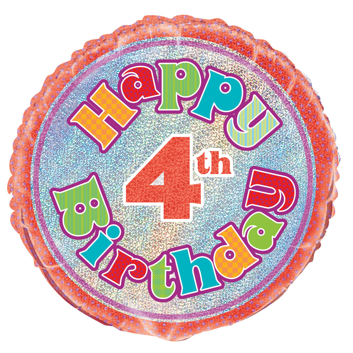 4th Birthday Foil Balloon 45cm