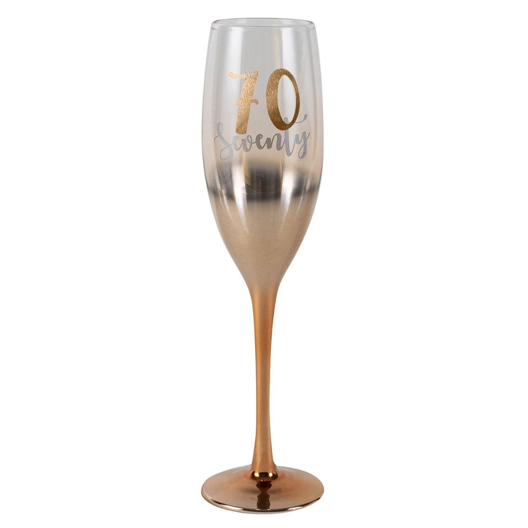 70 Ombre Champagne Glass Rose Gold 150ml