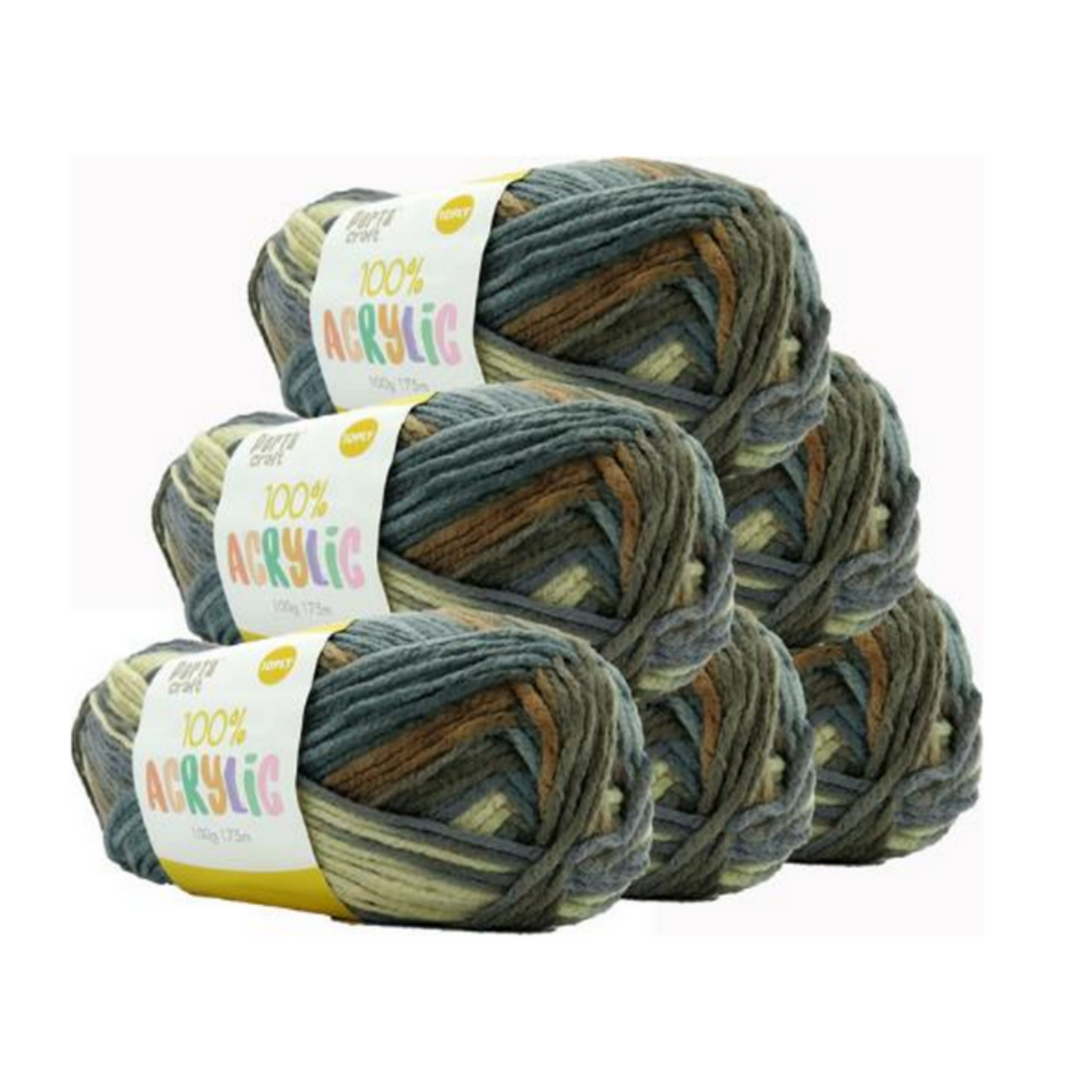 Acrylic Yarn 100g 8ply 175m Multi Hilo