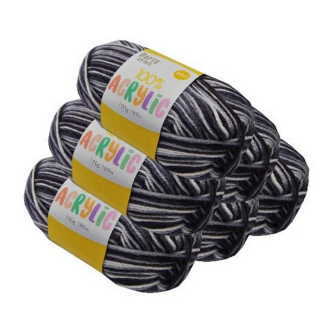 Acrylic Yarn Multi 01 100g 189m Charcoal