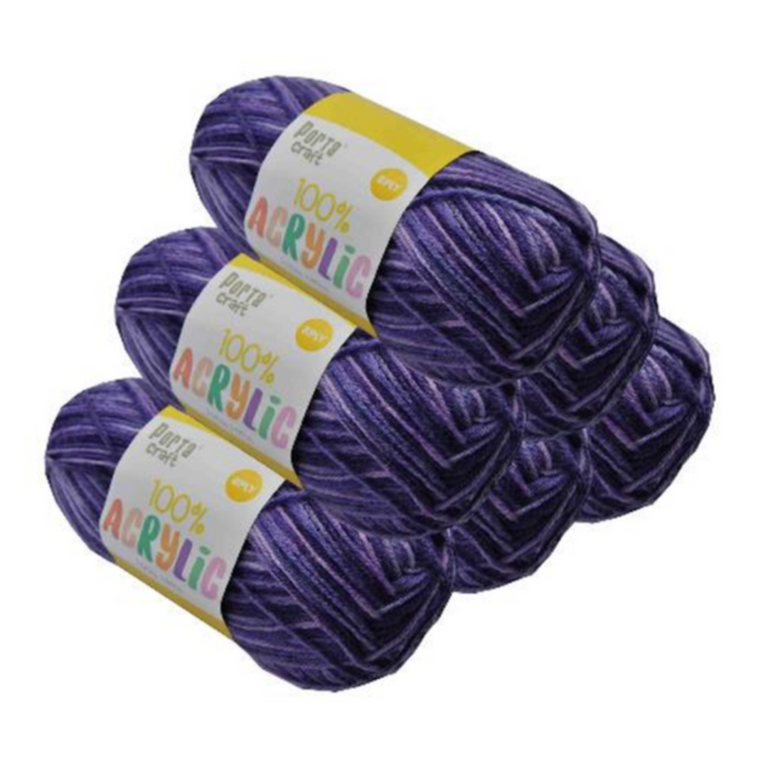 Acrylic Yarn Multi 08 100g 189m Purple Popper