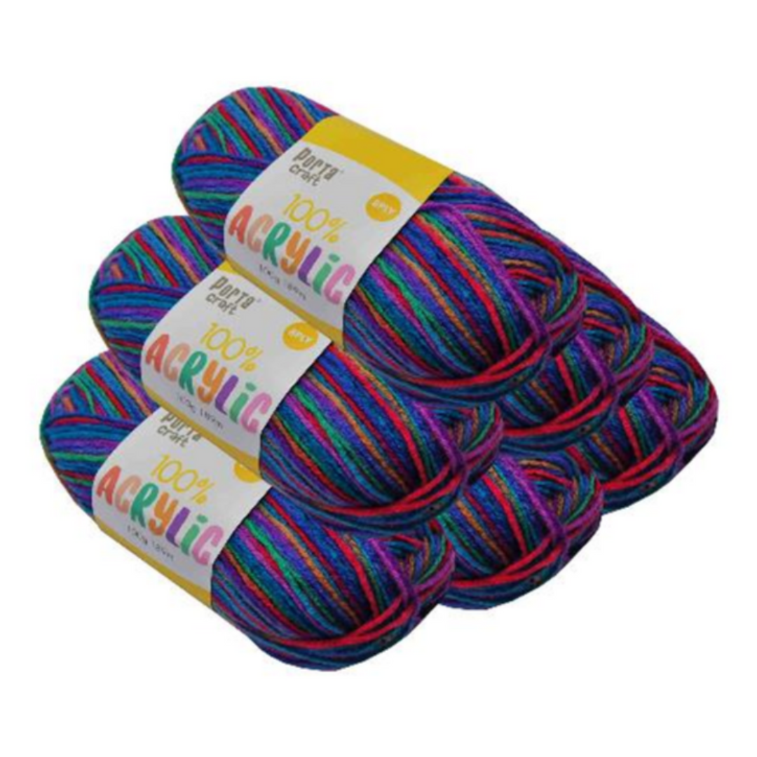 Acrylic Yarn Multi 19 100g 189m Jelly Belly